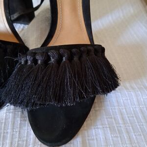 Schultz Black Tassel Heels